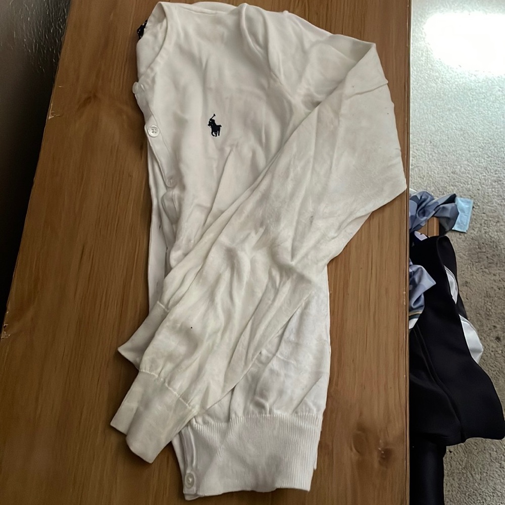 white cardigan